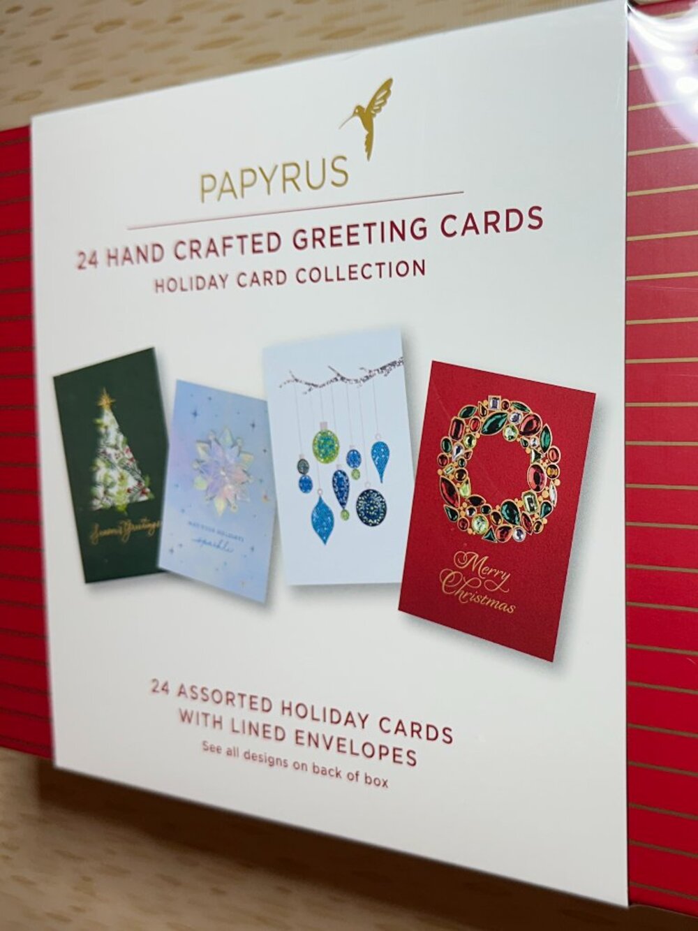 Papyrus Hand-crafted 24 Holiday Card Collection With Keepsake Box NEW